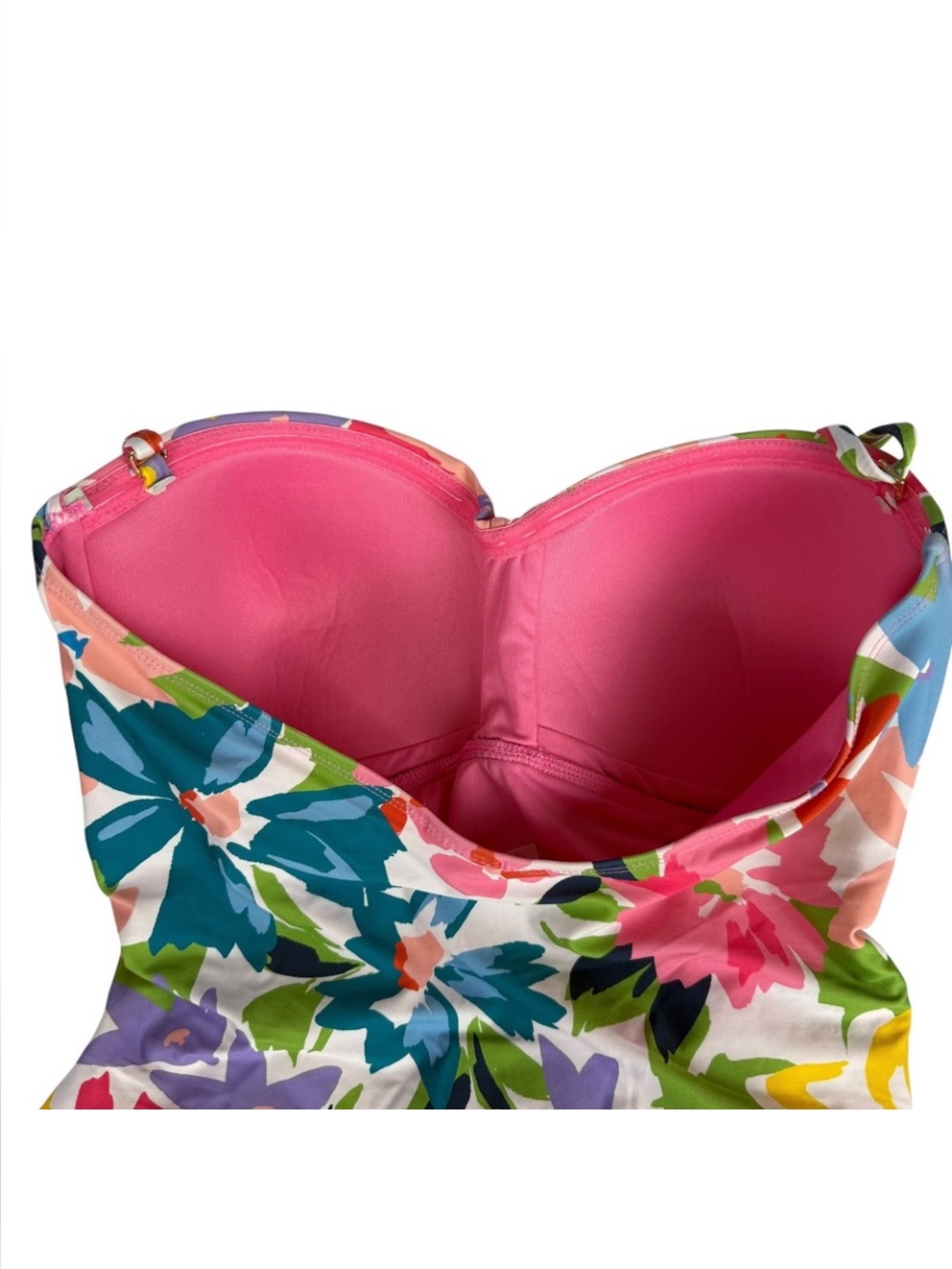 Anne Cole Pretty Floral One-Piece Swimsuit in Pink, Blue, Green, Yellow. 12 NWOT - Picture 8 of 8